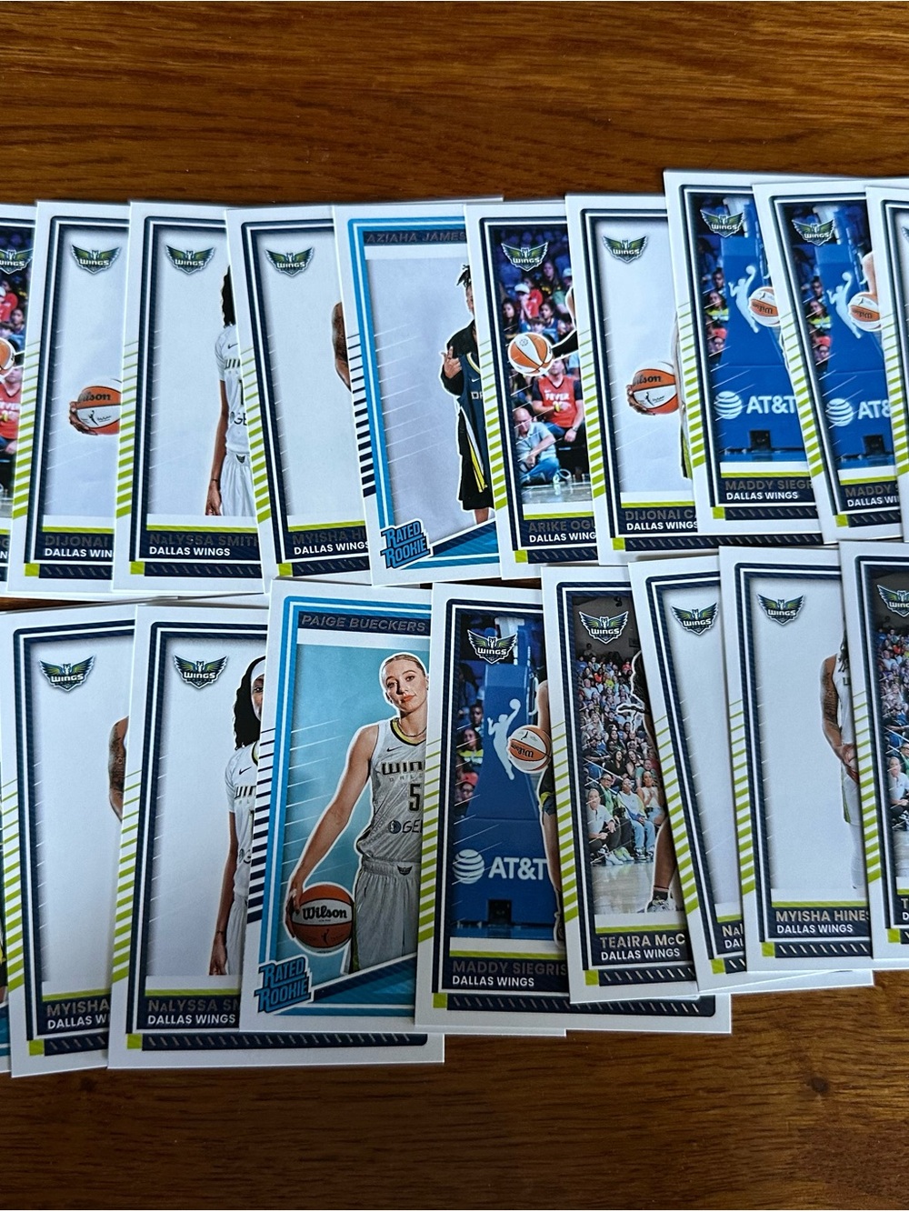 Panini Dallas Wings Trading Cards - Blue, White, Green, Black